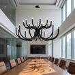 Candelabru modern Luxor negru dimmabil TRIAC LED 108W/11454lm/3000K, 01-3238 Redo