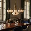 Candelabru clasic alama patinata 11xE27/60W, Nostalgie LU 1319/10+1 Patina/Opal Orion
