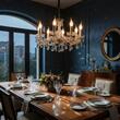 Candelabru clasic auriu semicristale 8xE14/40W, Marie Claire LU 2243/8 Gold Orion