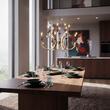 Candelabru Chateau modern negru, dispersor din silicon, LED 119W/13160lm/3000K, CRI80, ICH C16 22, Incanti