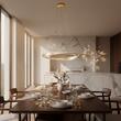 Lustra Oblige moderna aurie cu cristale, dimmabila in 3 pasi, LED 52W/6240lm, 3000K/4000K/6000K, CRI90, IOB PXL 11, Incanti