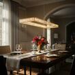 Lustra Akala moderna aurie cu cristale, dimmabila in 3 pasi, LED 60W/7200lm/3000K,  CRI90, IAK PP, Incanti
