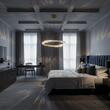 Lustra Oblige moderna aurie cu cristale, dimmabila in 3 pasi, LED 42W/5040lm, 3000K/4000K/6000K, CRI90, IOB PL 11, Incanti