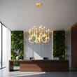 Candelabru Chateau modern auriu, dispersor din silicon, LED 69W/7600lm/3000K, CRI80, ICH C12 11, Incanti