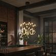 Candelabru Chateau modern negru, dispersor din silicon, LED 69W/7600lm/3000K, CRI80, ICH C12 22, Incanti