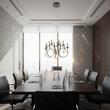 Candelabru Chateau modern negru, dispersor din silicon, LED 69W/7600lm/3000K, CRI80, ICH C12 22, Incanti