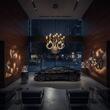 Candelabru Chateau modern negru, dispersor din silicon, LED 69W/7600lm/3000K, CRI80, ICH C12 22, Incanti