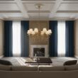 Candelabru Elizee modern bronz, abajururi textile ivoar, 8xE14/28W, IEL C8 23 02, Incanti