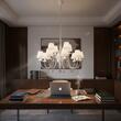 Candelabru Elizee modern alb, abajururi textile albe, 12xE14/28W, IEL C12 01 01, Incanti