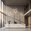 Lustra Genesi moderna cromata, brate din sticla, sfere decorative din acryl, 9xG9/28W, IGN P9 10 50, Incanti