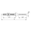 Surub filet dublu sistem PV 10x250 Baks, SWDM10X250E