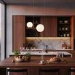 Lustra moderna bronz periat abajururi sticla 2xE27/42W, Talis 01-1633 Redo