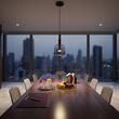 Lustra moderna neagra sticlă fumurie LED 6.6W/470lm/3000K, Candela 01-1820 Redo