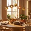 Lustra moderna Roy alama patinata abajur sticla Pyrex 5xG9/50W, 01-2779 Redo