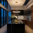 Lustra moderna ovala 80x52 cm auriu mat LED 80W/3000-4000K, Nobu 01-3813 Redo