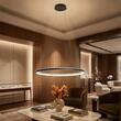 Lustra moderna ovala 100x70 cm negru mat LED 80W/3000-4000K, Nobu 01-3817 Redo