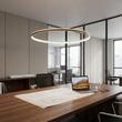 Lustra moderna ovala 120x75 cm auriu mat LED 80W/3000-4000K, Nobu 01-3819 Redo