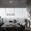 Lustra moderna design compact alb-crom abajur plexi 3xE14/60W D40 Jazz 1222 Jupiter