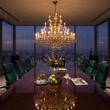 Candelabru modern cristal alama Aur 24k 45xE14/40W, Hirohito LU 2143/24+12+6+3 Gold Orion