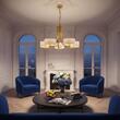 Candelabru modern alb/auriu abajururi albe 5xE27 Arthur 2097 Jupiter