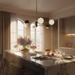 Candelabru modern auriu abajururi sticla opal 3xG9/60W si 3xGU10/60W Moka 1965 Jupiter