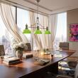 Candelabru modern nichel lucios abajururi verzi 3xE27 Platino 2072 Jupiter