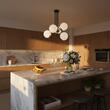 Lustra moderna neagra+nichel abajururi sticla opal 5xE14/40W Tim 1737 Jupiter