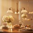 Candelabru clasic alama patinata abajururi sticla opal 3xE27/60W Zeus 622 Jupiter
