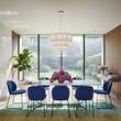 Lustra moderna cu cristale abajur textil 4xE27/60W, Opera SP4 182179 Ideal Lux