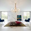Candelabru clasic auriu cristal si sticla suflata 8xE14/40W, NAPOLEON SP8 167398 Ideal Lux