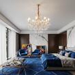 Candelabru clasic auriu cristal si sticla suflata 8xE14/40W, NAPOLEON SP8 167398 Ideal Lux