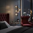 Candelabru modern negru abajururi sticla 6xG9/15W, Perlage SP6 271422 Ideal Lux
