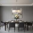 Candelabru modern elegant abajur tesatura gri cristale 3xE27/60W Hilton 1424 Jupiter