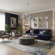 Candelabru modern cristale abajururi textile gri 9xE27/60W Egida 1606 Jupiter