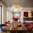Candelabru cristal modern auriu Prism LED 80W/6400lm/3000K, LU 2415/55 GOLD Orion