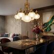 Candelabru clasic alama 6xE27/60W, Nostalgie LU 1321/5+1 MS/Opal Orion