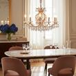 Candelabru modern cristal alama Aur 24k 8xE14/40W, Hirohito LU 2143/8 Gold Orion