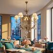Candelabru modern alama antichizata 5xE14/40W, Miramare LU 2406/5 Silber Gold Orion