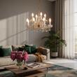 Candelabru clasic cristal Aur 24k 12xE14/40W, Maria Theresia-A LU 2211/8+4 MT Gold Orion