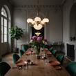 Candelabru clasic alama 6xE27/60W, Nostalgie LU 1319/5+1 MS/Opal Orion