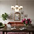 Candelabru clasic alama 6xE27/60W, Nostalgie LU 1319/5+1 MS/Opal Orion