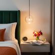 Lustra moderna cromata abajur sticla 1xG4/2W, Equinoxe SP1 D15 306537 Ideal Lux