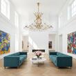Candelabru modern cristal alama Aur 24k 21xE14/40W, Hirohito LU 2143/14+7 Gold Orion