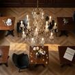 Candelabru modern cristal alama Aur 24k 18xE14/40W, Hirohito LU 2143/6+6 Gold Orion