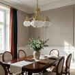 Candelabru clasic alama 8xE27/60W, Nostalgie LU-1320/7+1 MS/Opal Orion