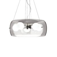 Lustra moderna fumurie abajur cilindric 5xE27/60W, AUDI-10 SP5 103983 Ideal Lux