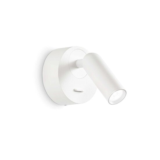 Aplica moderna alba reglabila LED 3W/260lm/3000K, BEAN Round AP 260600 Ideal Lux