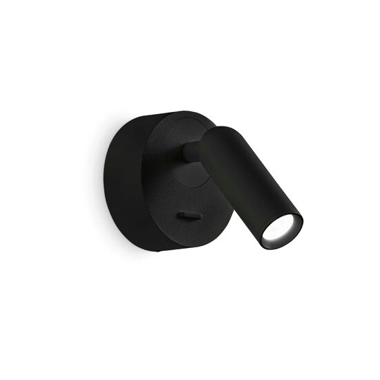 Aplica moderna neagra reglabila LED 3W/260lm/3000K, BEAN Round AP 260617 Ideal Lux
