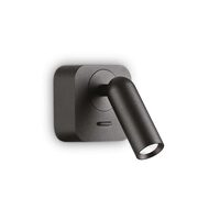 Aplica moderna neagra reglabila LED 3W/260lm/3000K, BEAN Square AP 260655 Ideal Lux