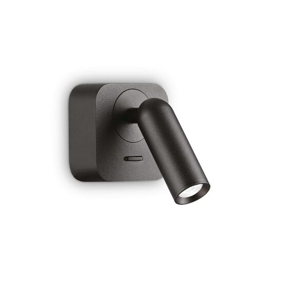 Aplica moderna neagra reglabila LED 3W/260lm/3000K, BEAN Square AP 260655 Ideal Lux